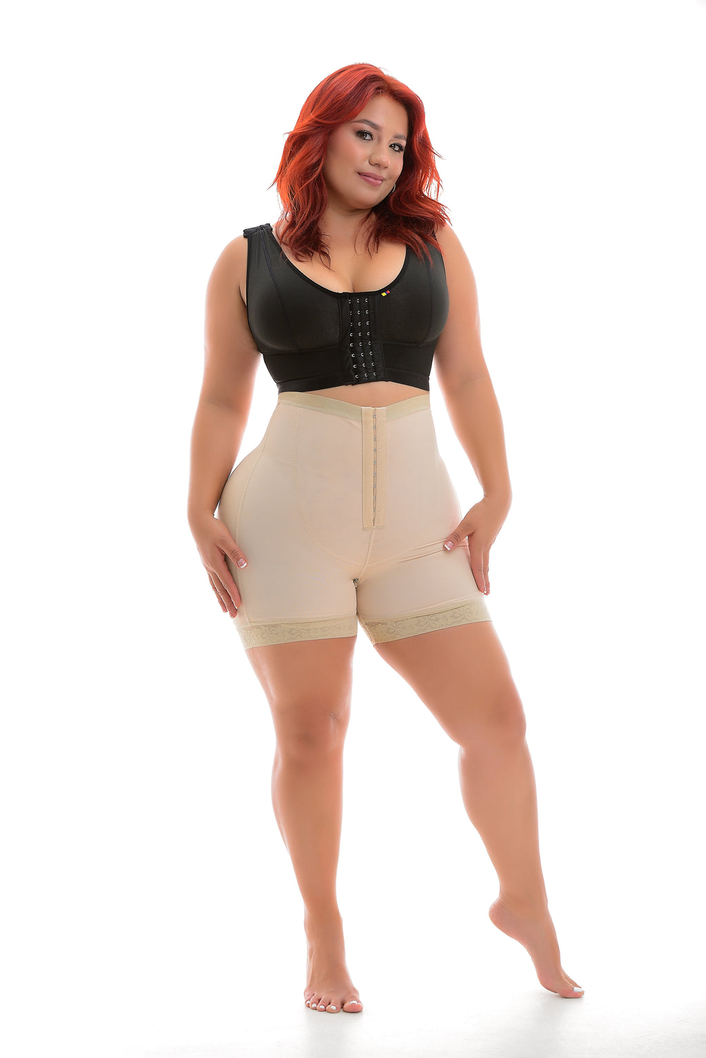 Short Moldeador Tiro Alto con Broche – Doble Refuerzo, Control Total y Aumento Natural de Glúteo